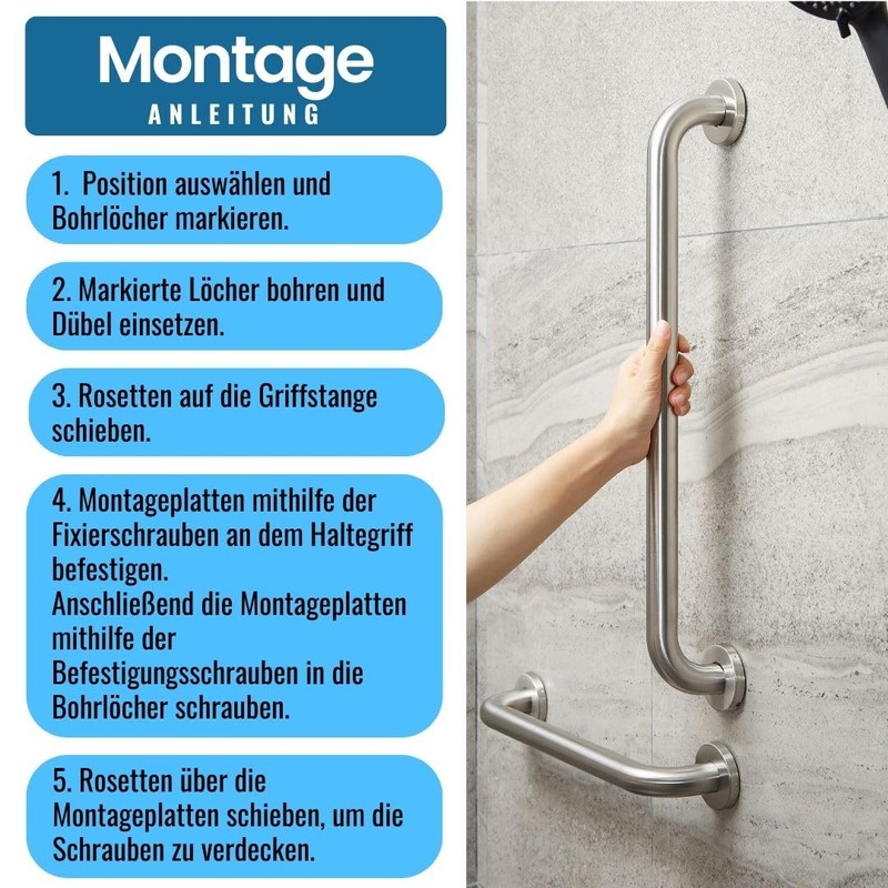 Stahlia Grab Rail Diameter 30 mm Brushed Stainless Steel 350