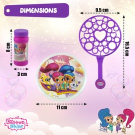Shimmer and Shine Bubble Maker with Tray and Solution 50ml, Bubble Wand Set for Kids Summer Party Favors, Bubble Making Set for Children Summer Fun in Garden