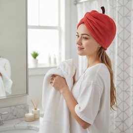 Hair Towel Wrap Microfiber, Compact Lightweight Accessory for Travel and Daily Use - Vobumix Cute Cartoon Dry Hair