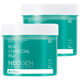 Neogen Real Charcoal Pads, 60-pack, 2 packs / 네오젠 리얼 챠콜 패드, 60매입, 2개