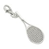 Sterling Silver Tennis Racquet Charm with Lobster Claw Clasp, Charms