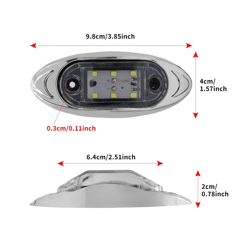 Aoling Side Marker LED 12V 24V White Truck Marker Lamp