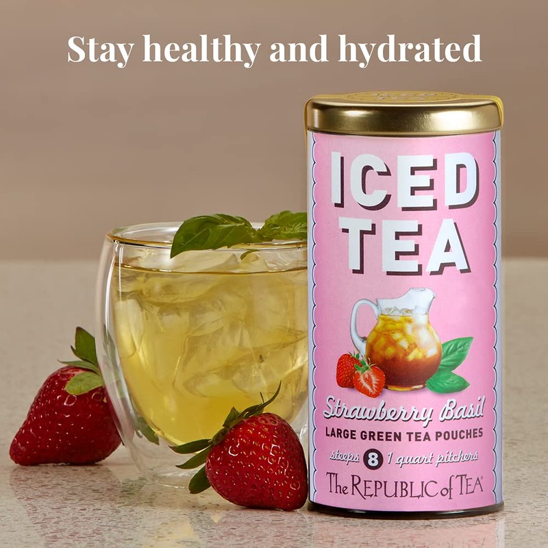 The Republic of Tea Strawberry Basil Green Tea, 8-ct