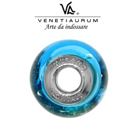 Venetiaurum Original Murano Glass and 925 Silver Charm - Made in Italy