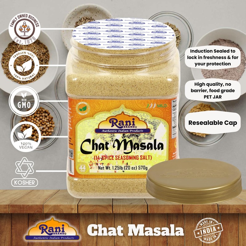 Rani Chat Masala (14 Spice Seasoning Salt) Tangy Indian Seasoning