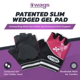 WAGs Flex Wrist Assured Gloves Fitness Gloves, Workout Gloves for Women and Men, Weight Lifting Gloves with Patented Slim Gel Pad and Absorbent Inner Liner, Workout Gloves for Yoga & Pilates, Small