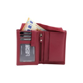 Leather Boxed Style wallet LEAS, red/cherry - ''LEAS Special Edition''