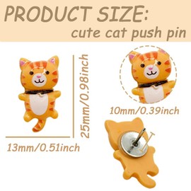 30 pcs Cute Cat Push Pin Decorative Thumb Tacks Animal Push Pins for Photo Wall Maps Memo Note Bulletin Board or Cork Boards Multi-Functional Pushpin Tool Office Accessories