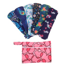 Healeved 7pcs Washable Sanitary Napkins Bamboo Fiber Portable Reusable for Travel and Daily Use