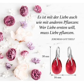 Hanging Silver Earrings 925 Silver with Zirconia - Jewellery for Women and Girls - Drop Earrings Ideal for Gifts for Women Hanging Women's Earrings, Silver, Crystal