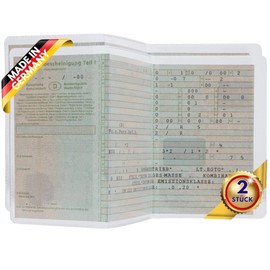 Festland DESIGN® Pack of 2 vehicle registration certificate covers for car registration certificate – 3-part transparent vehicle registration certificate folder, cover for registration certificate and