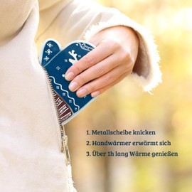 Pocket Warmers Set of 4 in Glove Design, Hand Warmers for Kinking, Reusable Heat Pads for Children and Adults, Ideal Secret Santa Gift & Santa Gift