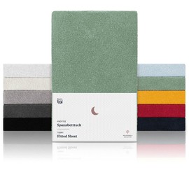 Blumtal Terry Fitted Sheet 140 x 200 cm – Cosy, Soft Fitted Sheet, Oeko-Tex Certified, Summer Green – Green
