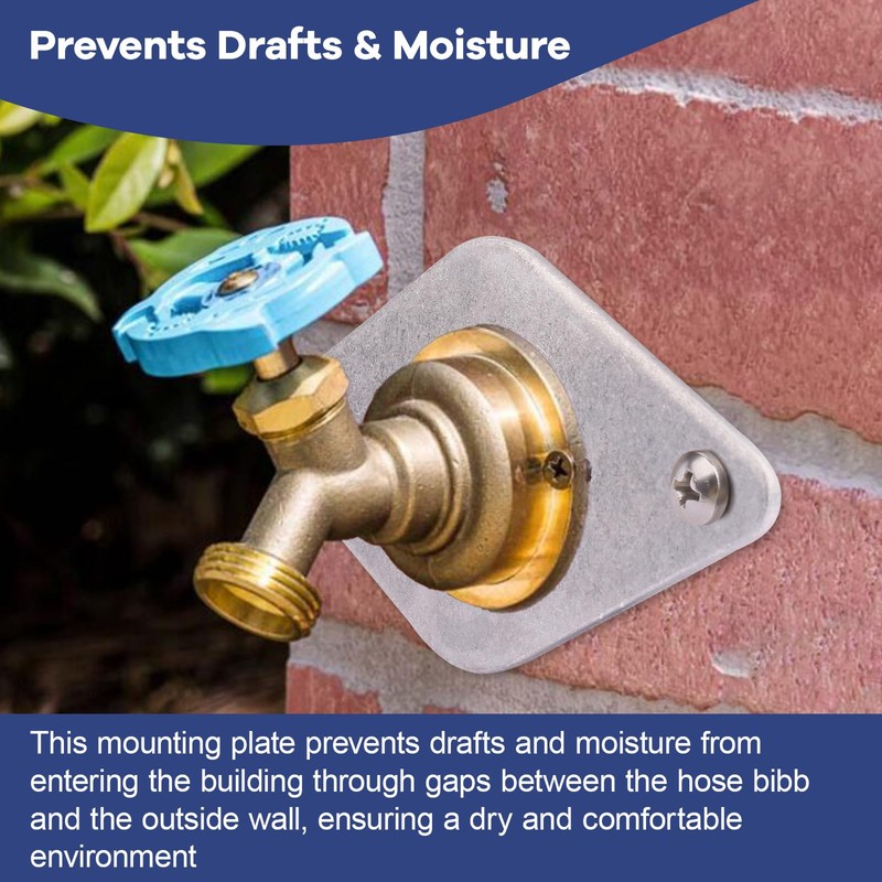 GGTE Hose Bib Mounting Plate, Aluminum Outdoor Faucet Mounting Plate,