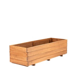 ScienGarden Wooden Raised Garden Bed Planter Box – Fir Wood Outdoor Vegetable, Herb & Flower Box with Drainage Holes – 47.24"x15.75"x12.6", Rot-Resistant, for Patio, Yard, Balcony