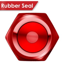 SAMIKIVA Tire Valve Caps, Premium Metal Rubber Seal Tire Valve Stem Caps, Dust Proof Covers Universal fit for Cars, SUVs, Bike and Bicycle, Trucks, Motorcycles (Red)