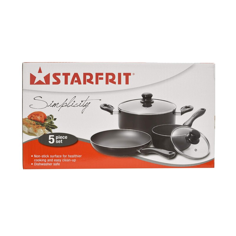Starfrit Simplicity 5PC Cookware Set - Durable Stainless Steel -