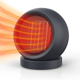 Coolfor Space Heater, PTC Ceramic Electric Desk Heater High Output Heating Fan for Home Bedroom Office Desk Indoor Use(Dark Grey)