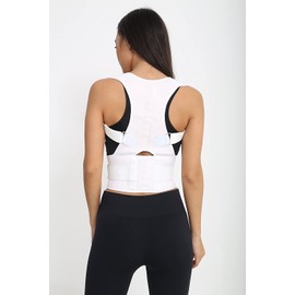Ankaflex Dik Duruş Korsesi Kadın Erkek Dik Durmayı Sağlayan Bel Sırt Omuz Korse Dik Durmak İçin Kamburluk Önleyici Korse Yelek Aparat (Beyaz)