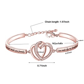 WUSUANED New Dauhter In Law Bracelet Marriage Made You Family Love Made You My Daughter Wedding Bracelet Daughter In Law Gift (New daughter in law bracelet rose gold)