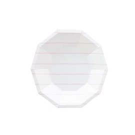 Daydream Society Frenchie Striped - Small Paper Plates with Lilac Stripes - Pack of 8 Dessert Plates - Easy to Mix and Match - Party Plates to Suit All Occasions