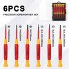 HAUTMEC 6Pcs Precision Screwdriver Set, Mini Insulated Screwdriver with Slotted
