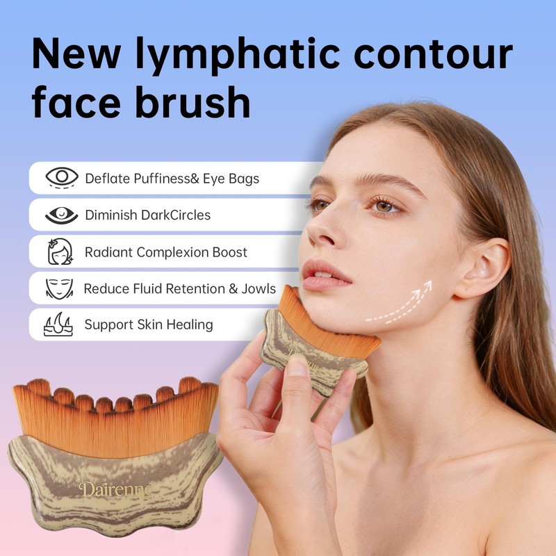 Lymphatic Contour Face Brush - Facial Sculpting & Anti-Puffiness Tool