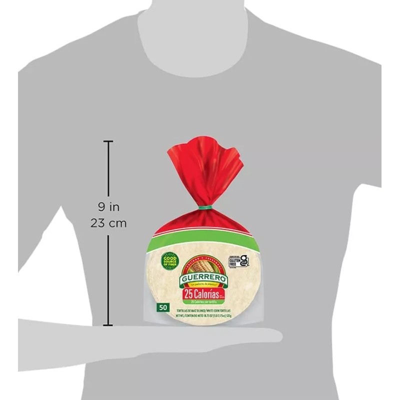 Guerrero 25 Calories White Corn Tortillas, 18.75 oz, 50 Count