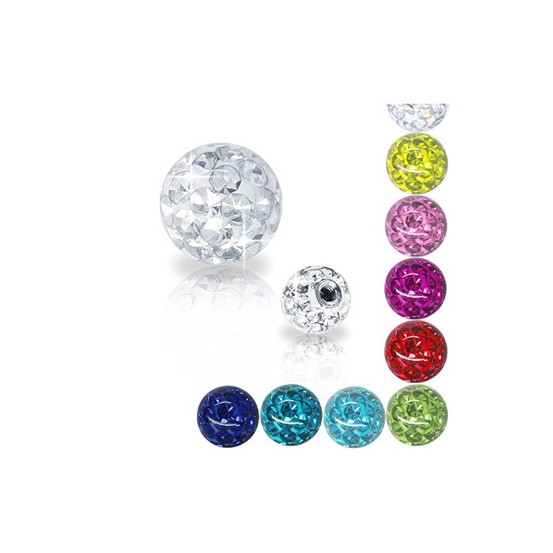 Soul-Cats® Piercing Ball, Screw-On Replacement Ball - Crystal Gel Epoxy