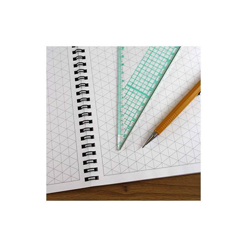 A4 Isometric Graph Paper 10mm 1cm, Jotter Pad 50 Portrait