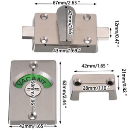 Toilet Door Lock, 2 Pieces Cabin Door Lock with Indicator Latch, Indicator Lock for Toilet Cabins, Privacy Bolts, Bathroom, Public Toilet Lock, Latch with Screws
