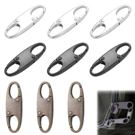 9 pcs Zipper Clips Anti Theft Deterrent Backpack Lock Zip Lock Double Opening Snap S Hooks Zippers Pull Bag Clips For Backpack for Traveling Camping