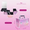 Makeup Train Case Lightweight Cosmetic Box Portable Lockable Makeup Case