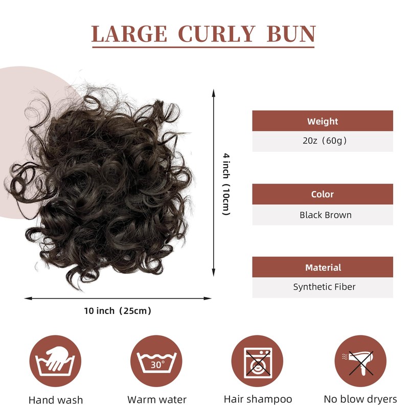 Laki Paowa Messy Bun Hair piece for Women Elastic Drawstring