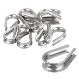 sourcing map 12Pcs M8 Stainless Steel Thimble for 8mm Dia Wire Rope, Wire Rope Cable Thimbles Rigging for Marine, Sunshade Sail, Fence