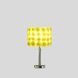 TREATLIFE HOME Acrylic/Metal Table Lamp with Yellow Roses, 18.25-Inch Tall, Easy Assembly, Stylish Lighting Solution, Multicolor