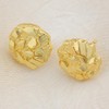 14k Gold Round Rough Textured Cookie Nugget Stud Earrings For