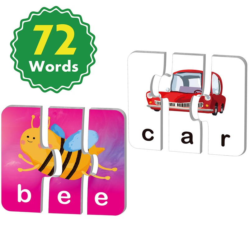 72 Word Spelling Puzzles with Error-Correction Mechanism in 3 Pieces,