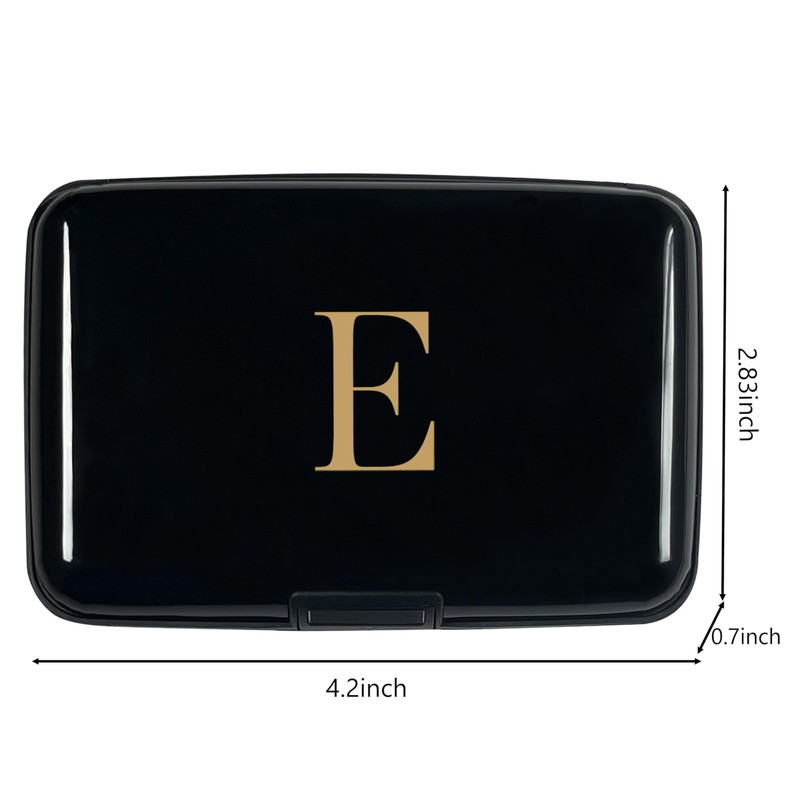 Rykitop Initial Letter Credit Card Holder,RFID Blocking ID Card Case