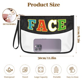 Face Care Bag for Women Zipper Makeup Bag Clear Cosmetic Bag Mother's Day Birthday Graduation Gifts for Girls Daughter Sister Friend Niece Travel Makeup Pouch PVC Toiletry Bag Preppy Storage Bag