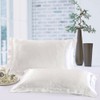 2Pcs Mulberry Silk Pillowcase Cover for Hair Charmeuse Hypoallergenic White