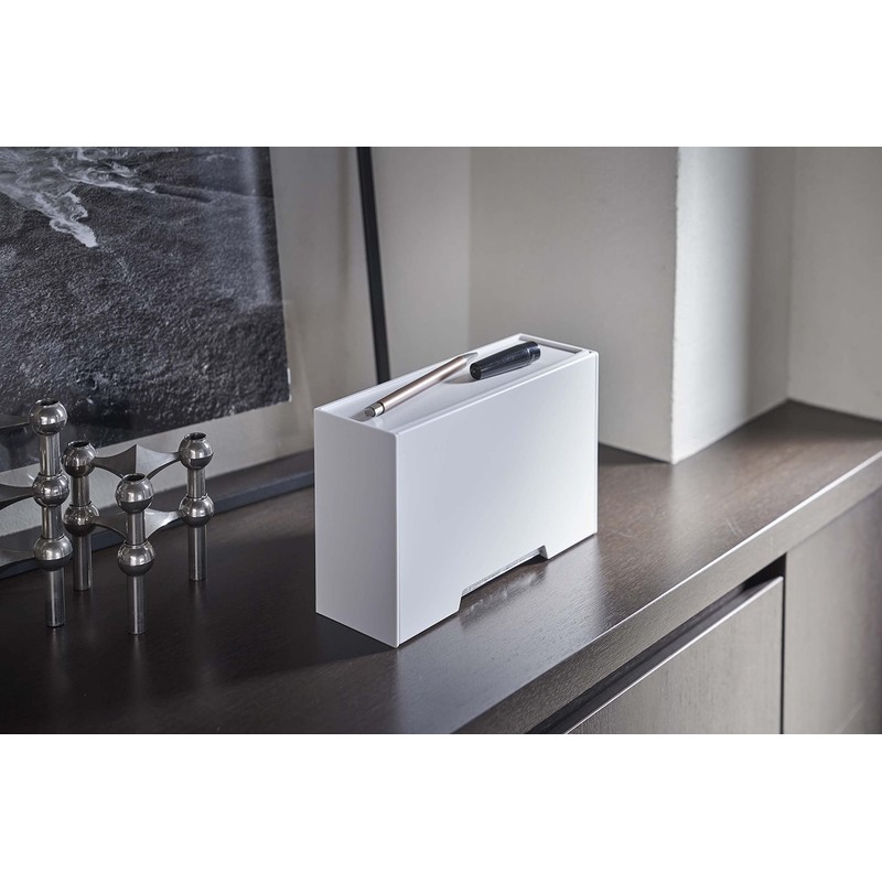Yamazaki 5443 Two-Way Mask Storage Case, White, Approx. W 8.7