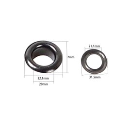100 Sets Grommet Kit 20mm Metal Eyelets Grommets with Washers for Shoes Clothes Belt Bag DIY Project (Black)