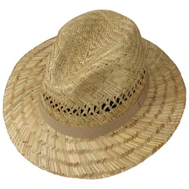 Lipodo Classic Traveller Straw Hat - Straw Hat Men - Summer Hat Made in Italy - Sun Hat Spring/Summer - Traveller Hat, natural, XL