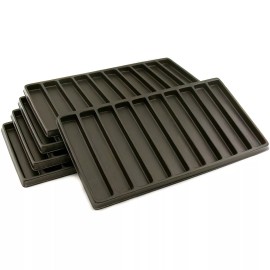 FindingKing 5 Black Plastic 10 Compartment Jewelry Tray Inserts
