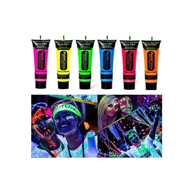 Go Shopgo 48 Tubo Pintura Fluorecente Neon Corporal Maquillaje Luz