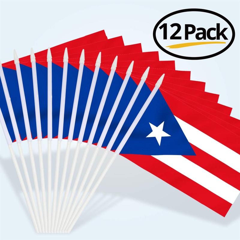 Anley Puerto Rico Mini Flag 12 Pack - Hand Held