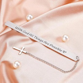 Christian Bookmark with Cross Charm, 1 Count Bible Verse Bookmark, Inspirational Gift Bookmark, Religious Gift for Women, Men, Teenager Boys & Girls