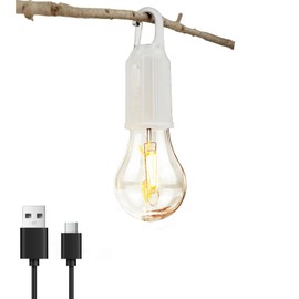 Camping Lights Rechargeable, Hanging Tent Lights Bulb with Hook, Timer Function, 3 Lighting Modes Tent Lamp for Camping, Hiking, Backpacking, Emergency Outage