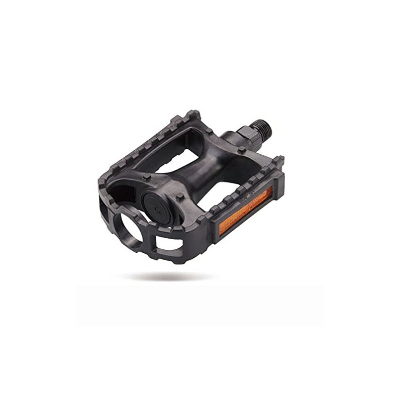 Pedals 1/2" Bicycle MTB BMX Bike Resin Reflectors Black Pair